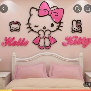 NIB: Hello Kitty Pink Wall 3D Acrylic Set